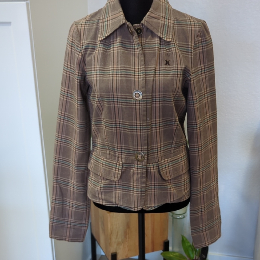 Hurley Brown Plaid Women's Blazer